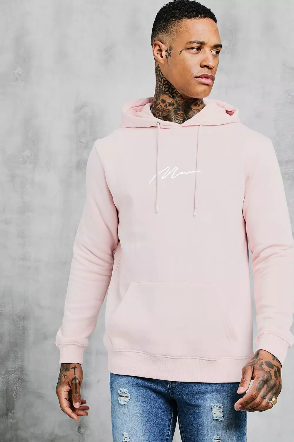 Man signature embroidered hoodie online